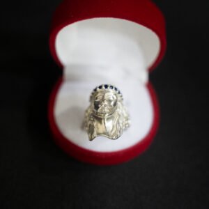 Dedeira Cristo Cravejado Azul Em Prata 925